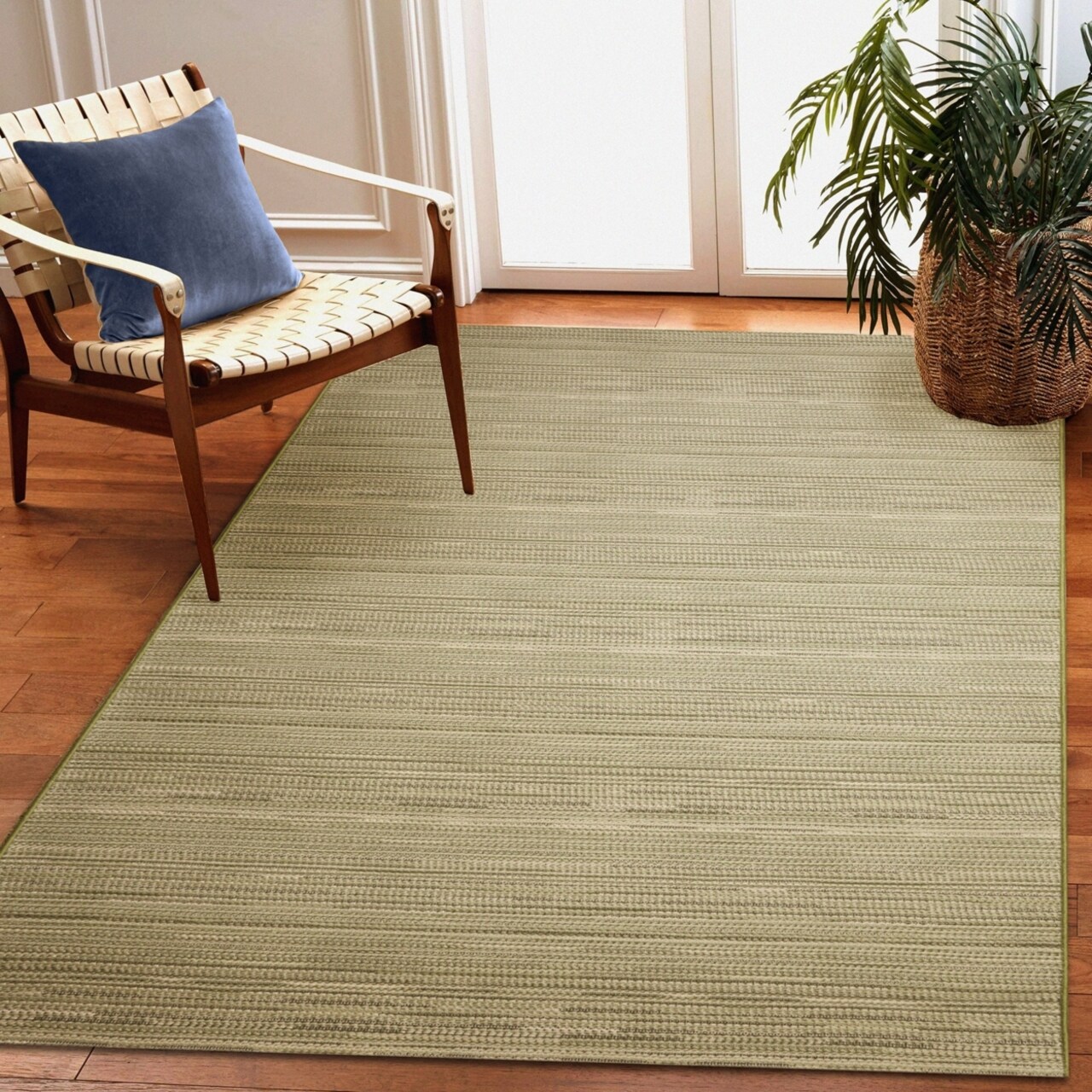 The Rug Department Liora Manne Miranda Tweed Stripe Indoor Outdoor Area Rug Green
